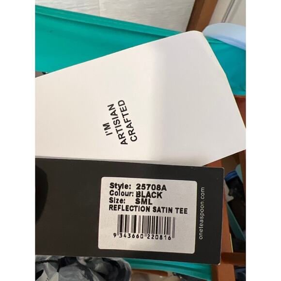 One Teaspoon Free People Reflection Hand Printed Satin Tee in Black Size SM NWT - Picture 10 of 10